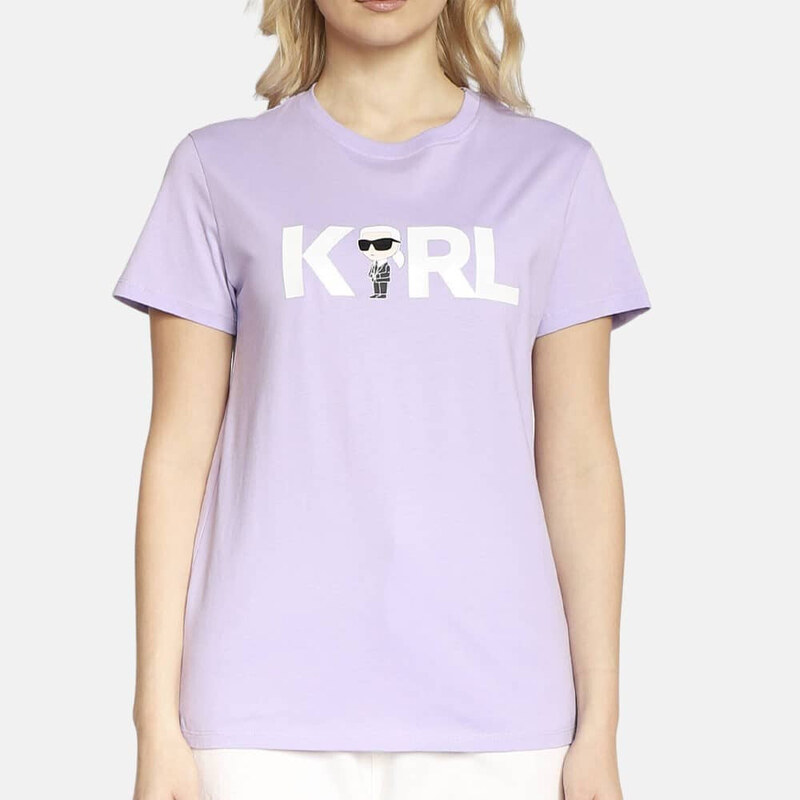 Dámské fialové triko Karl Lagerfeld 55705 49050612