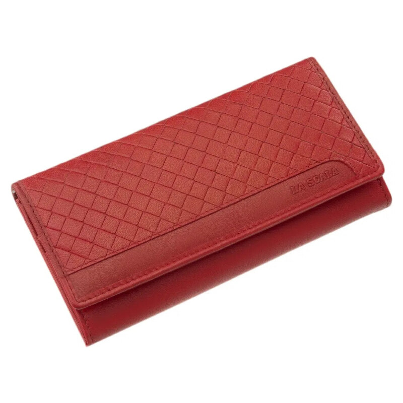 LA SCALA Červená dámska kožená peňaženka (GDPN354)