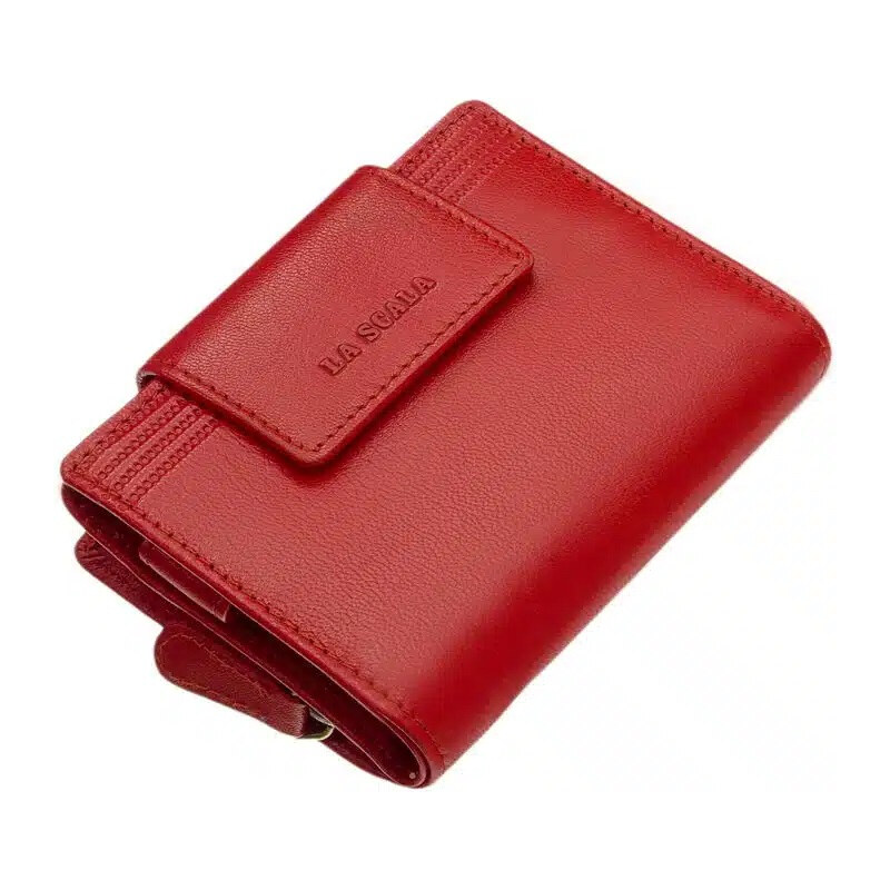 LA SCALA Červená dámska kožená peňaženka (GDPN350)