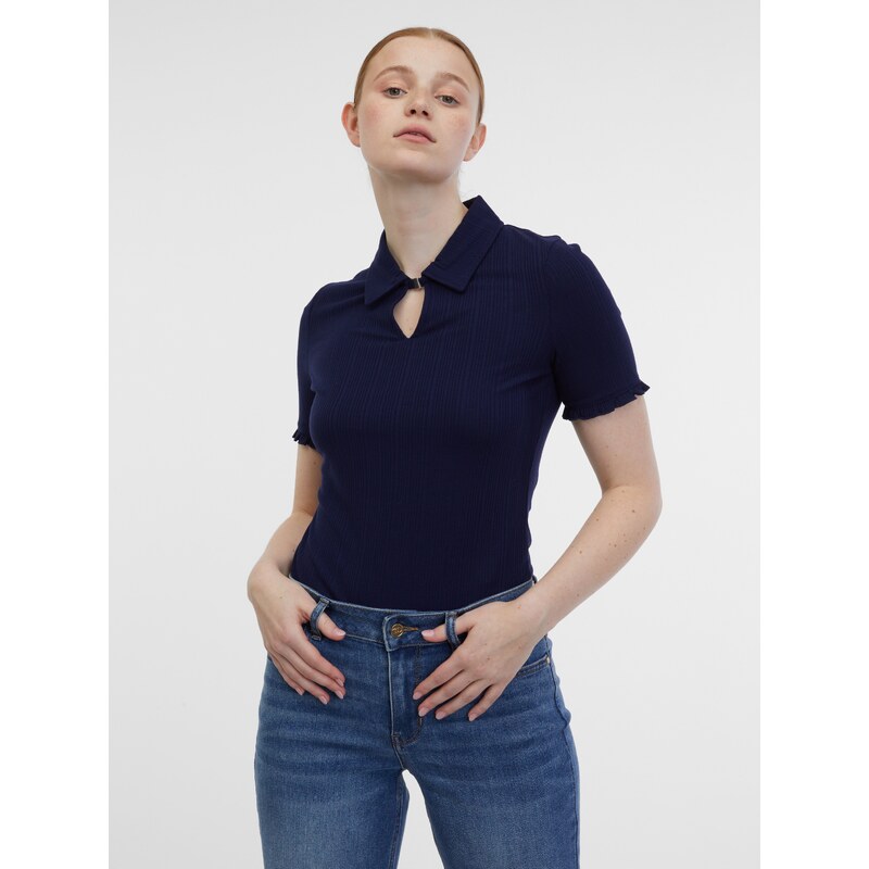 Tmavomodré dámske polo tričko ORSAY 50600509