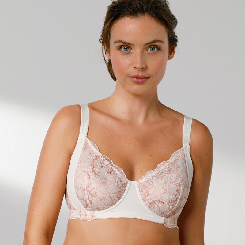 Zmenšujúca podprsenka Pahala z dvojfarebnej čipky a mikrovlákna, s 49063230