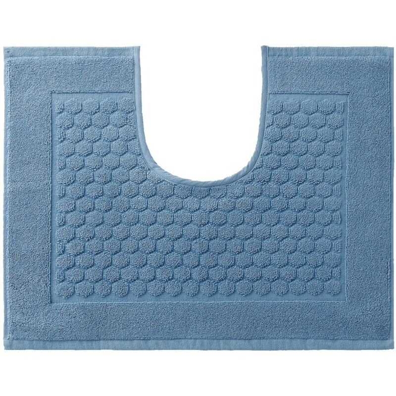 Blancheporte Jednofarebná kúpeľňová predložka s optickým vzorom zn. Colombine modrá džínsová 050
