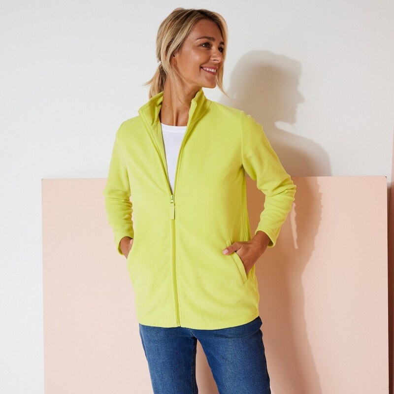 Fleecová bunda na zips anízová 036 Blancheporte 49063470