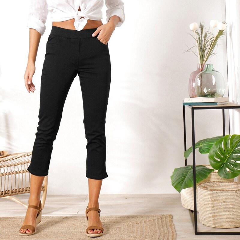 Pohodlné 3/4 nohavice s pružným pásom čierna 052 Blancheporte 49063617