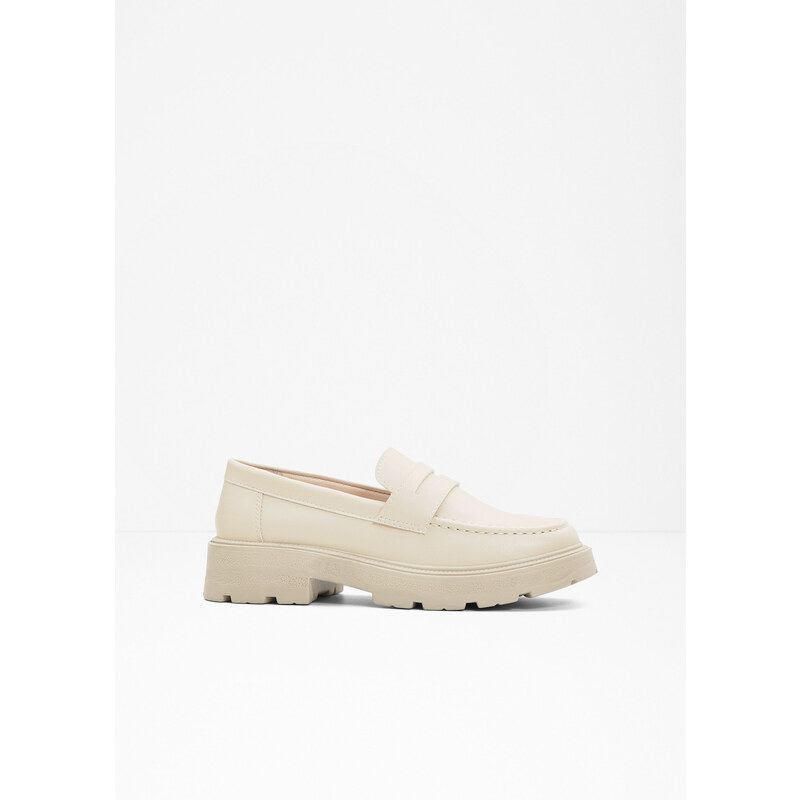 bonprix Mokasíny Chunky s ľahkou podrážkou, farba béžová 48959001
