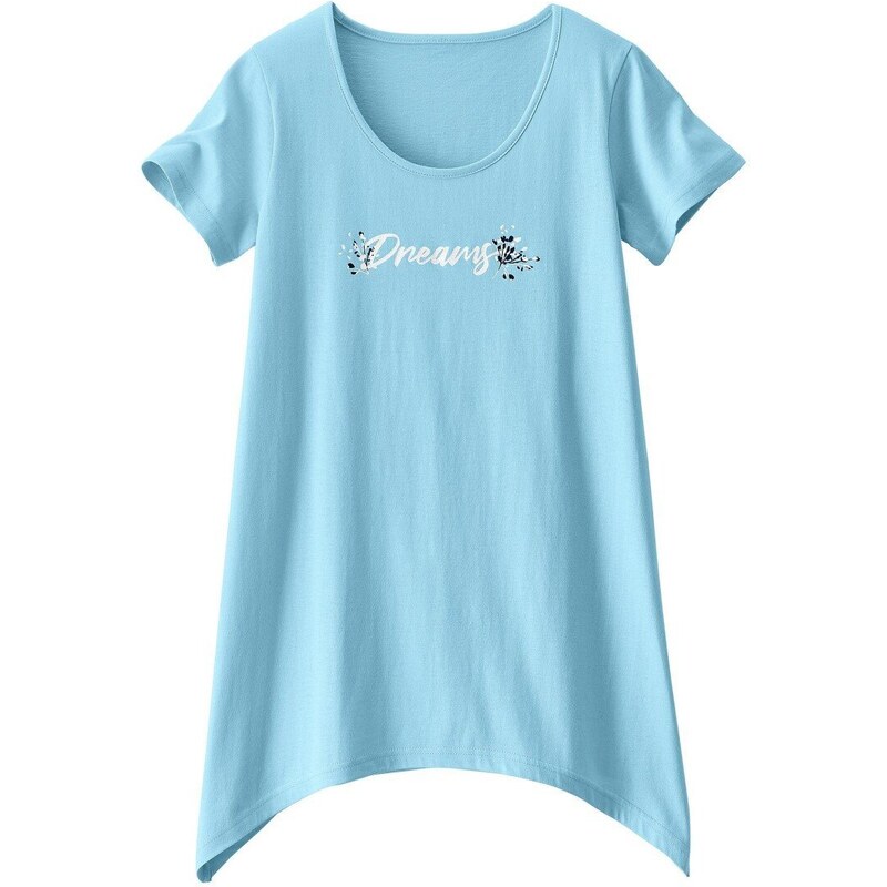 Asymetrické tričko s krátkymi rukávmi, tyrkysové tyrkysová 036 62067907