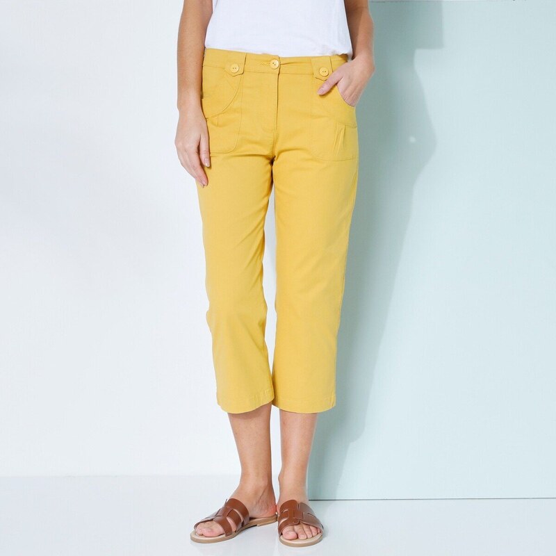 Rovné strečové 7/8 nohavice. šafránová 038 Blancheporte 49240146