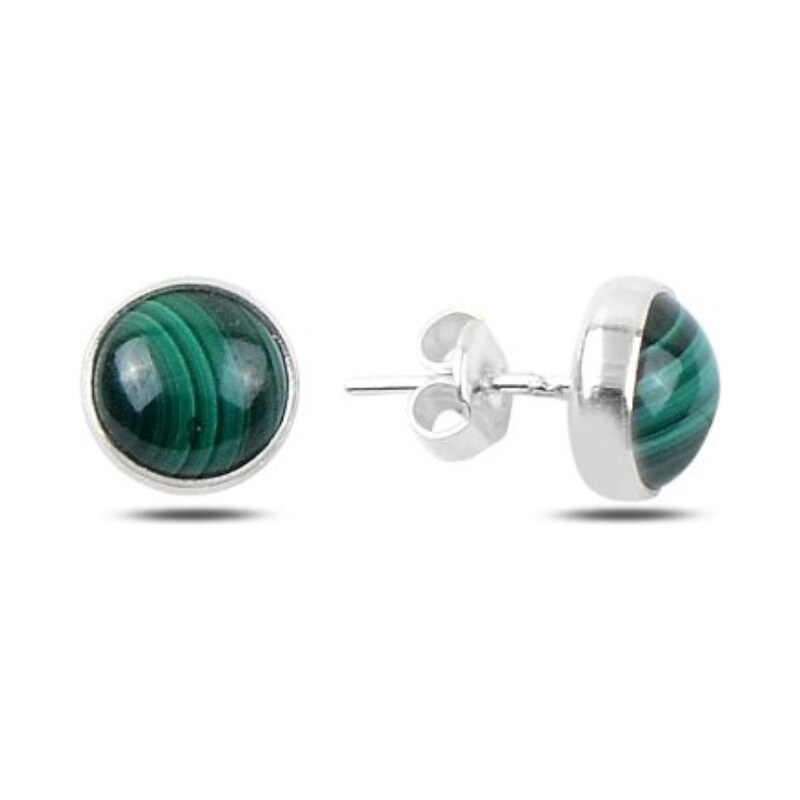Olivie Strieborné náušnice MALACHIT 8434 49067916