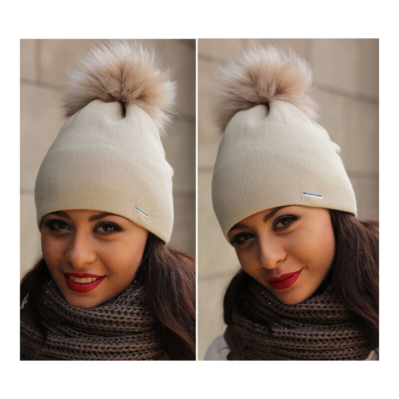 Fashionweek Dámska zimná čiapka s brmbolcom ZIZI15/A13 48750431