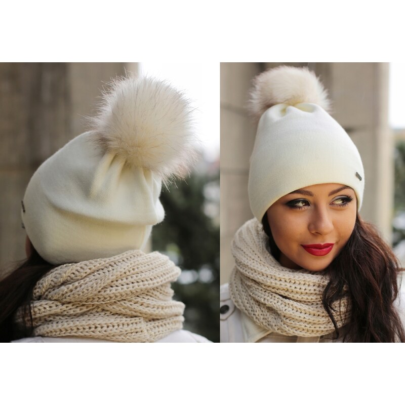 Fashionweek Dámska zimná čiapka s brmbolcom ZIZI15/A13 48750434