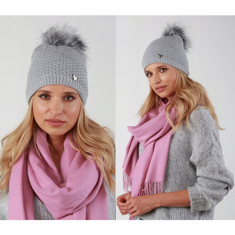 Fashionweek Dámska zimná čiapka s brmbolcom ZIZI34 / V14 48750929