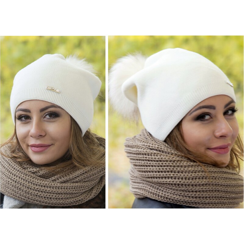 Fashionweek Dámska zimná čiapka s brmbolcom KRASNAL ZIZI-C7 48751009