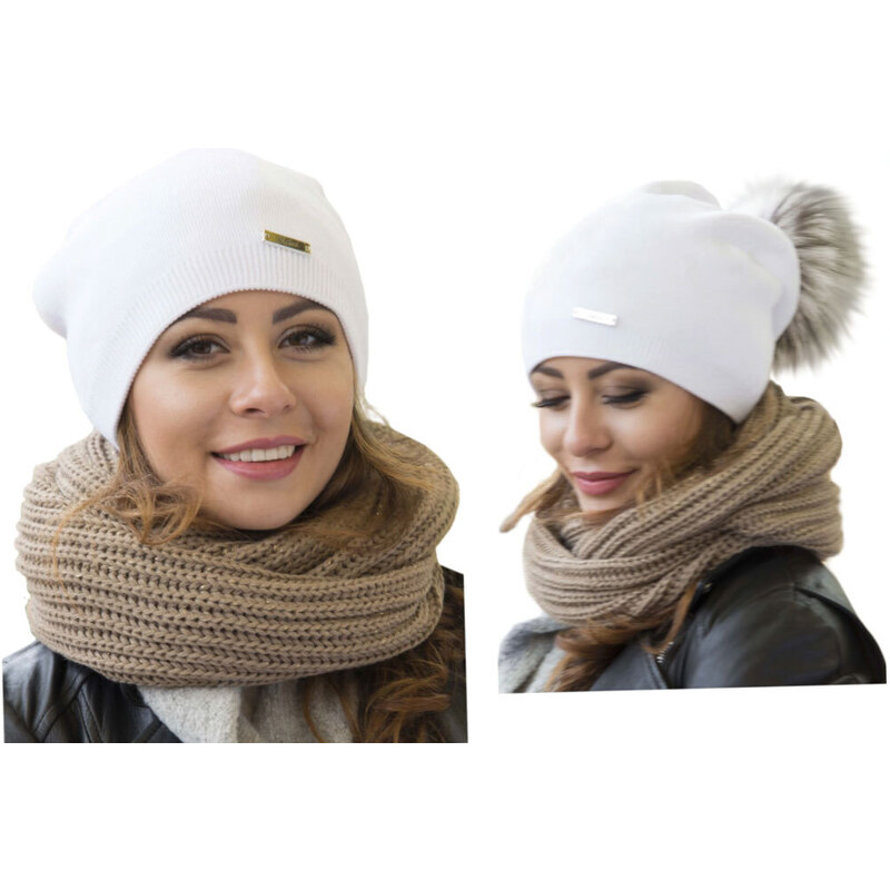 Fashionweek Dámska zimná čiapka s brmbolcom KRASNAL ZIZI-C7 48751012