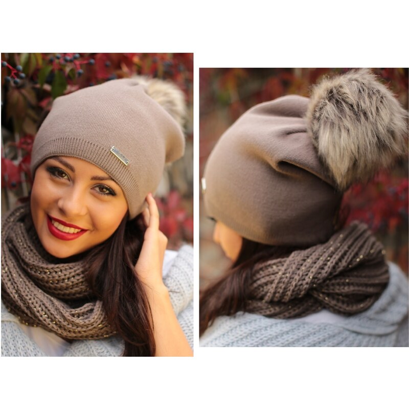 Fashionweek Dámska zimná čiapka s brmbolcom KRASNAL ZIZI-C7 48751013