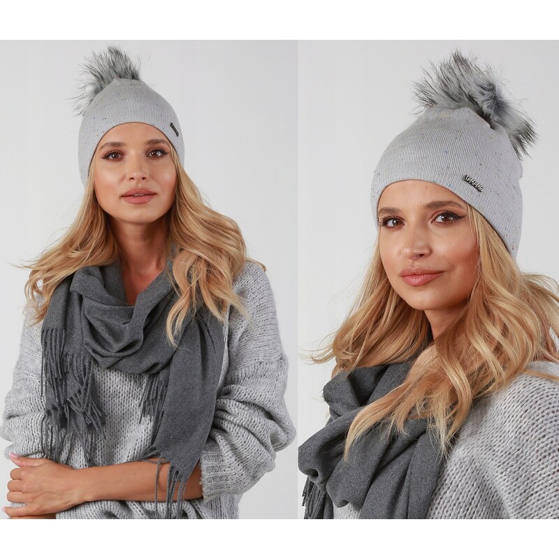 Fashionweek Dámska zimná čiapka s brmbolcom MULTICOLOR ZIZI-P8 48751018