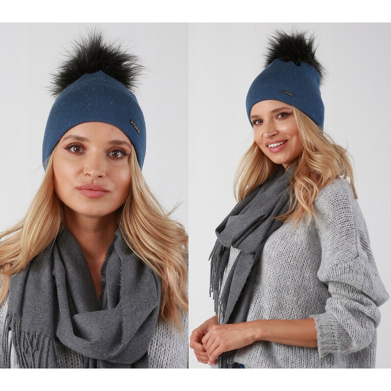 Fashionweek Dámska zimná čiapka s brmbolcom MULTICOLOR ZIZI-P8 48751017