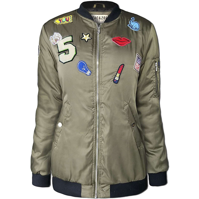 Fashionweek Dámska Bunda bomber s výšivkou MILITARY F122 48751280