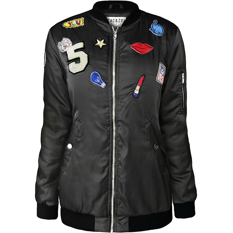 Fashionweek Dámska Bunda bomber s výšivkou MILITARY F122 48751281