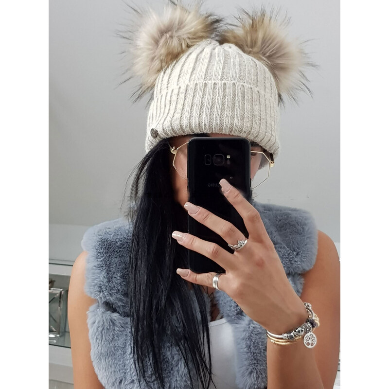 Fashionweek Dámska zimná čiapka s dvoma brmbolcami K2 67241474