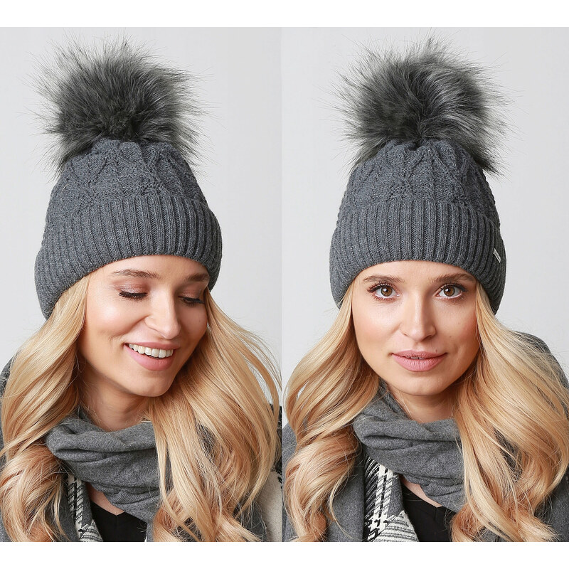 Fashionweek Dámska čiapka s kožušinovou brmbolcom ala JENOT! + Flísová 48751493