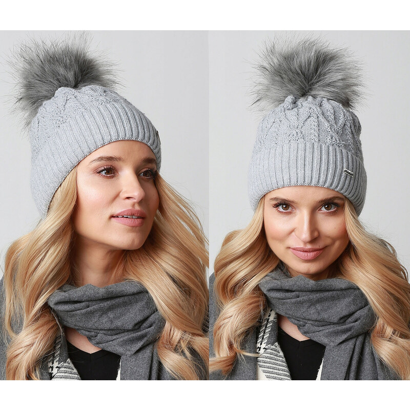 Fashionweek Dámska čiapka s kožušinovou brmbolcom ala JENOT! + Flísová 48751496