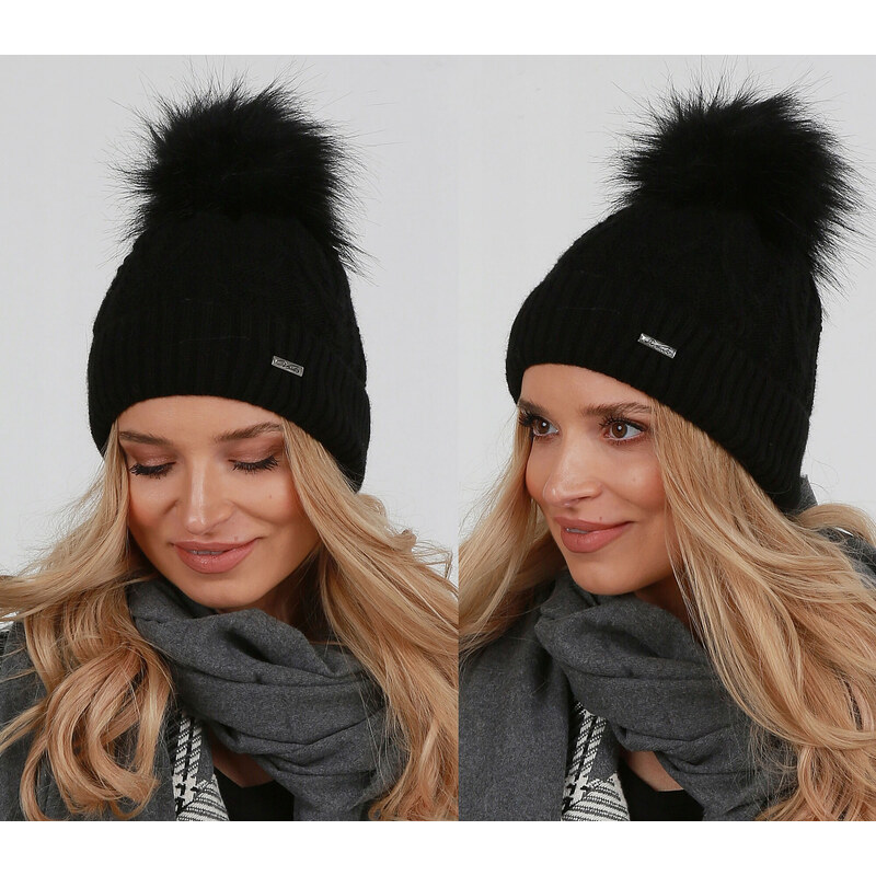 Fashionweek Dámska čiapka s kožušinovou brmbolcom ala JENOT! + Flísová 48751497