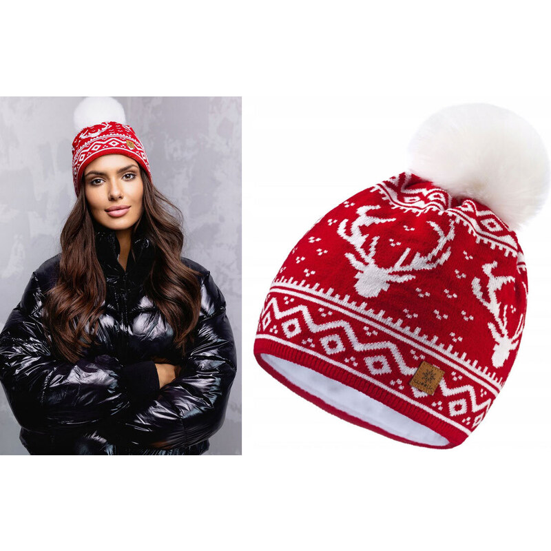 Fashionweek Dámska zimná čiapka s brmbolcom flísová podšívka Woolk 48751550