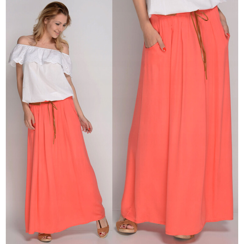 Fashionweek Dlhá maxi letná sukňa zo vzdušného materiálu s vreckami + 48751866