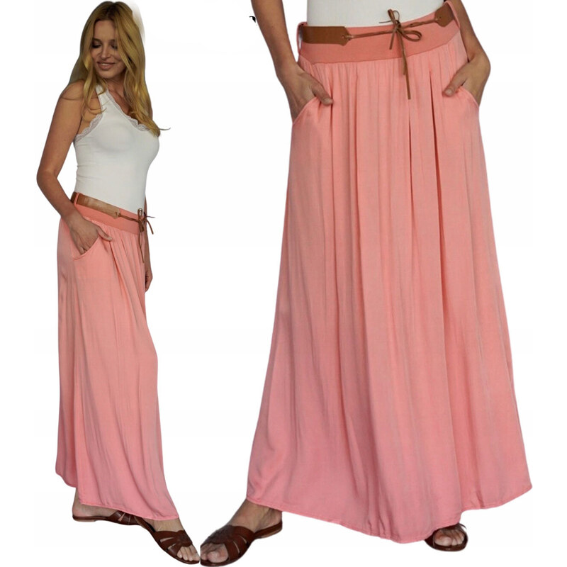 Fashionweek Dlhá maxi letná sukňa zo vzdušného materiálu s vreckami + 48751873