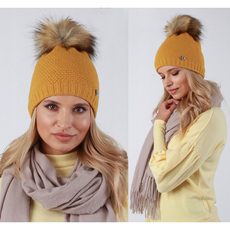 Fashionweek Dámska zimná čiapka s brmbolcom ZIZI-V12 48752060