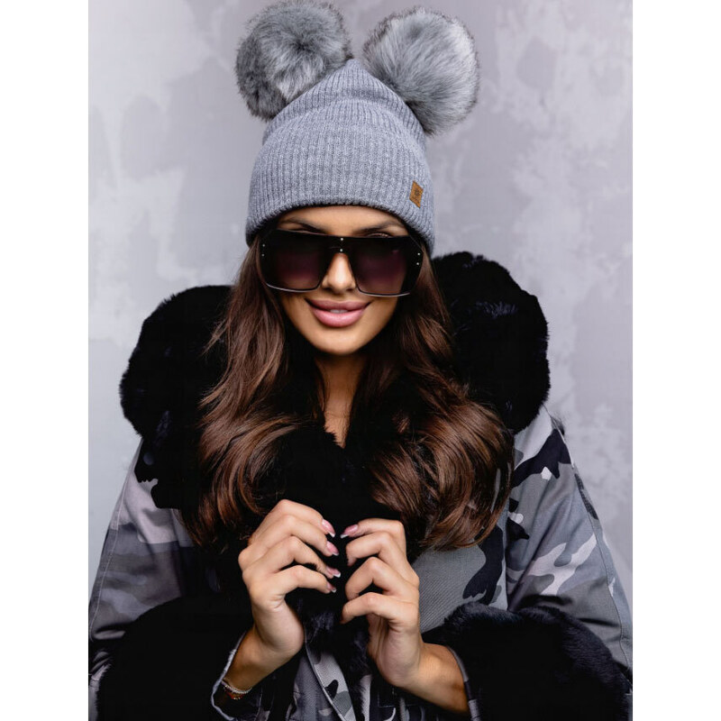 Fashionweek Dámska zimná čiapka s dvoma brmbolcami WOOL2 48752081