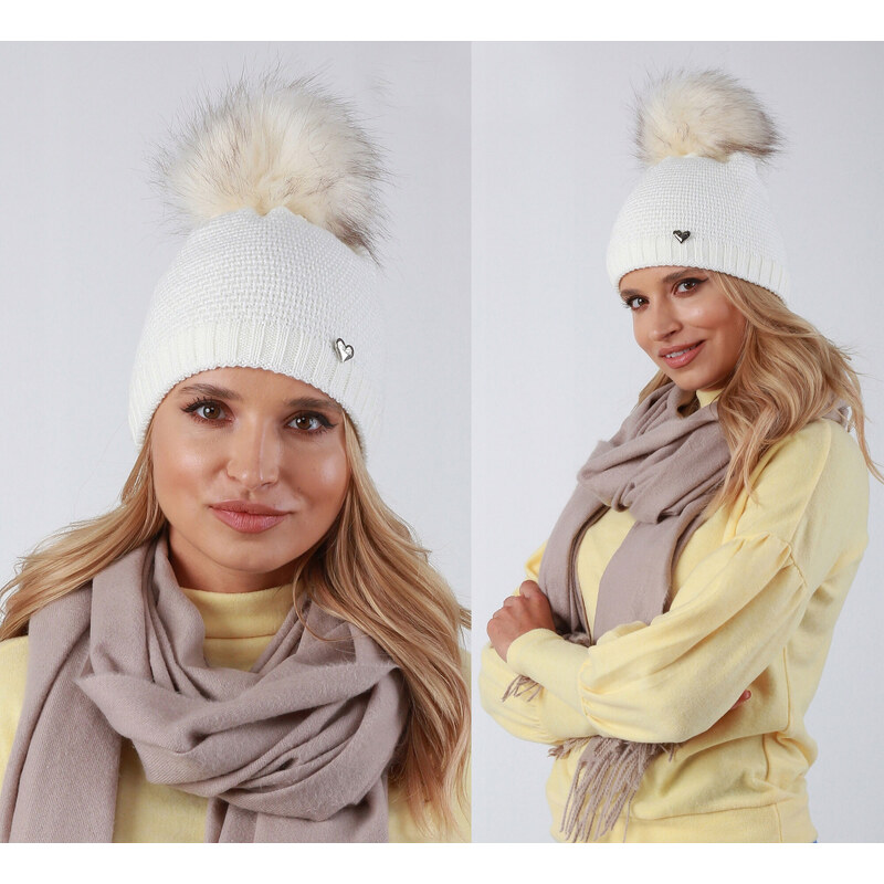 Fashionweek Dámska zimná čiapka s brmbolcom ZIZI-V12 48752051