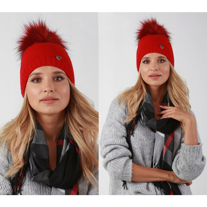 Fashionweek Dámska zimná čiapka s brmbolcom ZIZI-V12 48752058