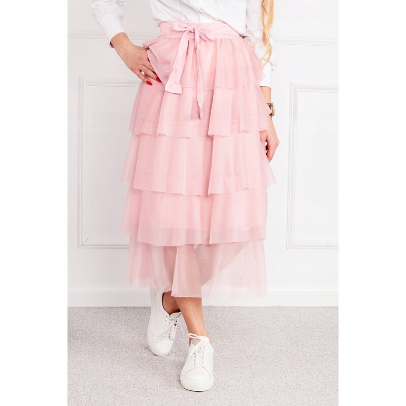 Fashionweek Dámska tylová sukňa s volánikmi a mašličkou S1991 48752281