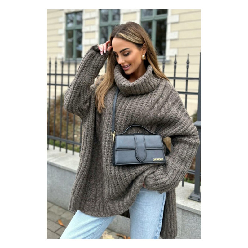 Fashionweek Dámske pončo s rolákom teplé hrubé pončo s vlnou, prémiová 48753158