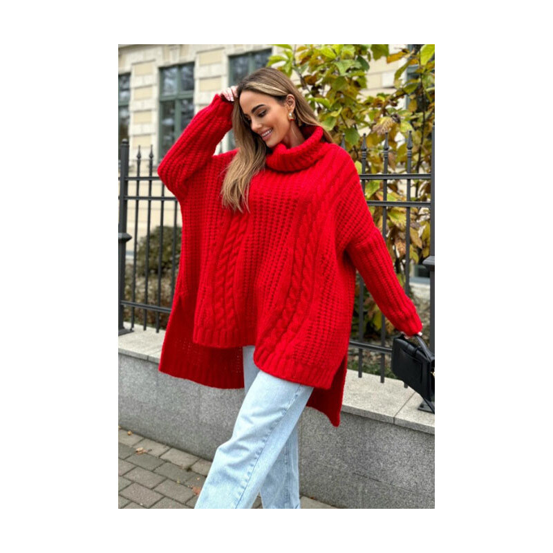 Fashionweek Dámske pončo s rolákom teplé hrubé pončo s vlnou, prémiová 48753160