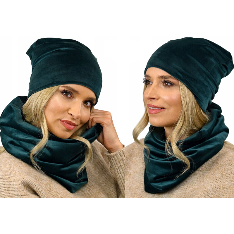 Fashionweek Dámsky zamatový set čiapky a šálu ZIZI-BV 48753243