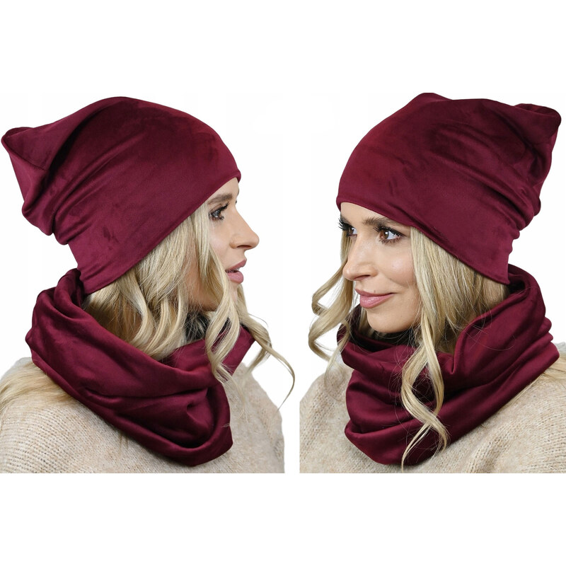 Fashionweek Dámsky zamatový set čiapky a šálu ZIZI-BV 48753237