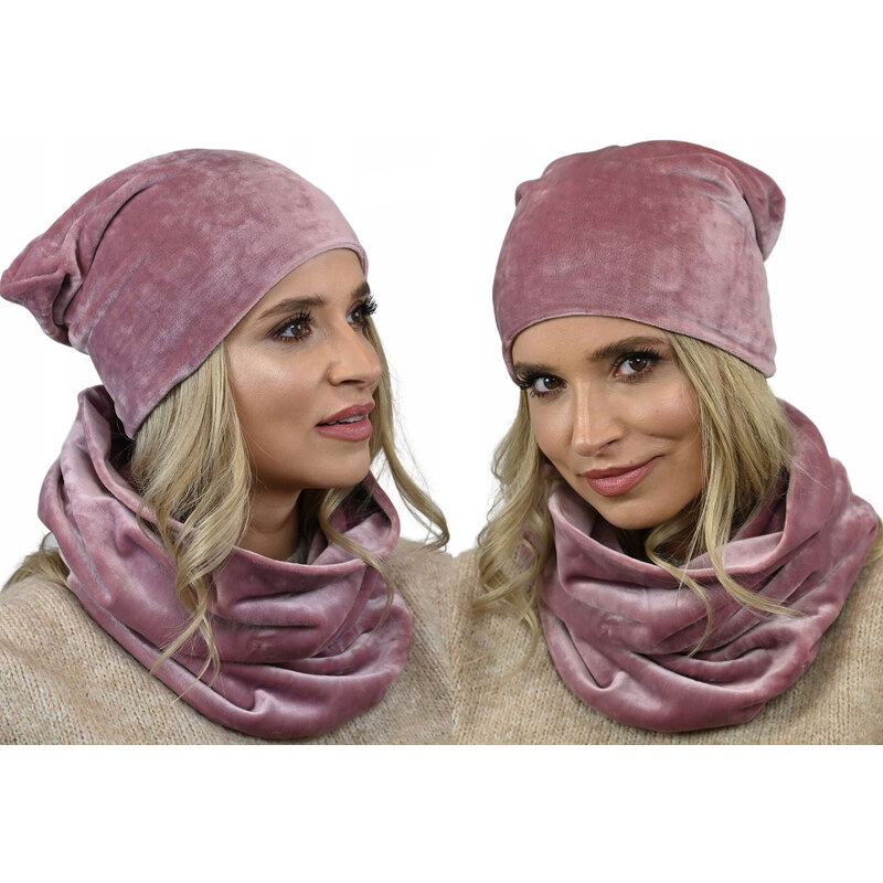 Fashionweek Dámsky zamatový set čiapky a šálu ZIZI-BV 48753248