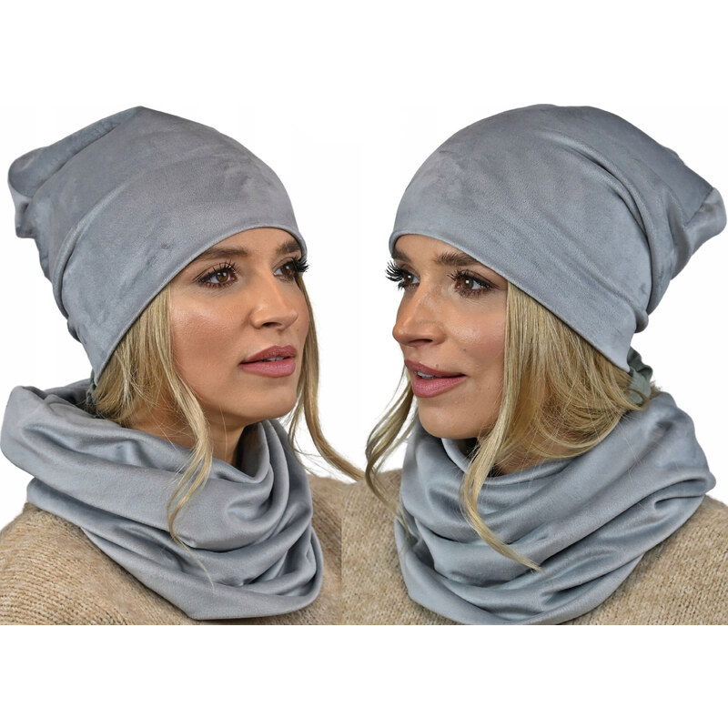 Fashionweek Dámsky zamatový set čiapky a šálu ZIZI-BV 48753239