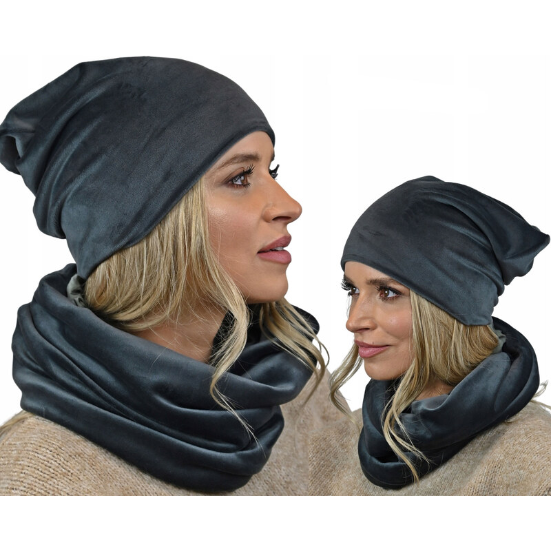 Fashionweek Dámsky zamatový set čiapky a šálu ZIZI-BV 48753240