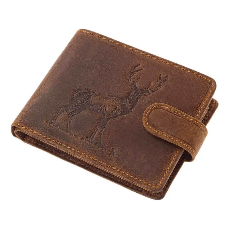 Green Deed Pánska kožená lovecká peňaženka s jeleňom (GPPN393)
