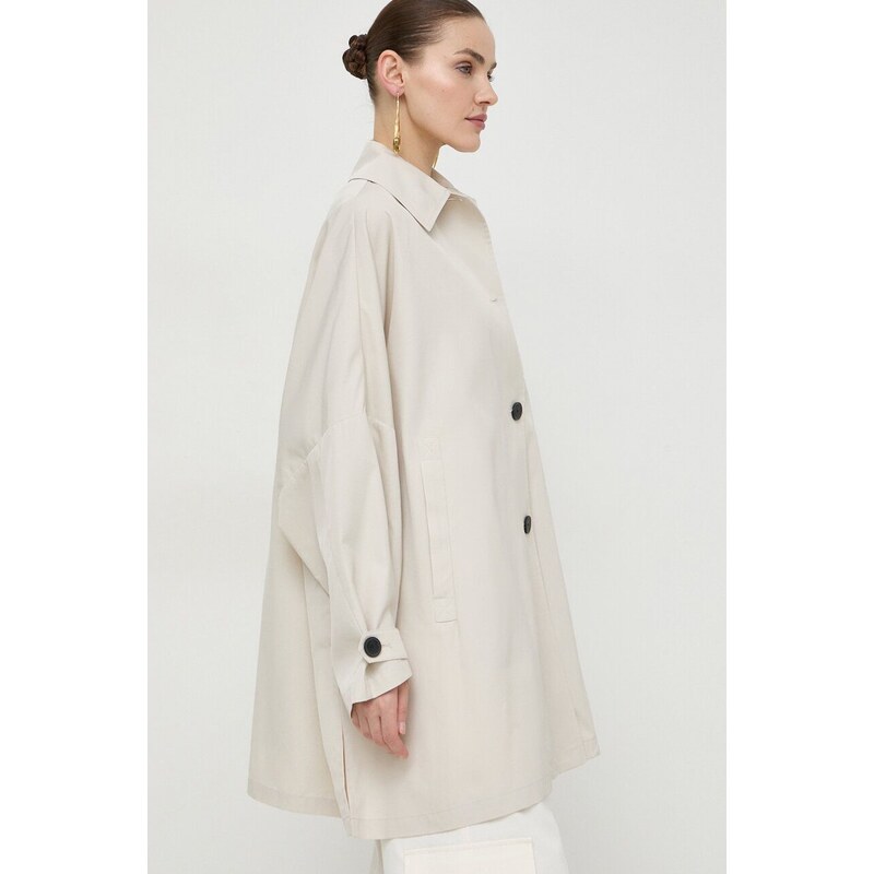 Kabát Liviana Conti dámsky, béžová farba, prechodný, F4SW20