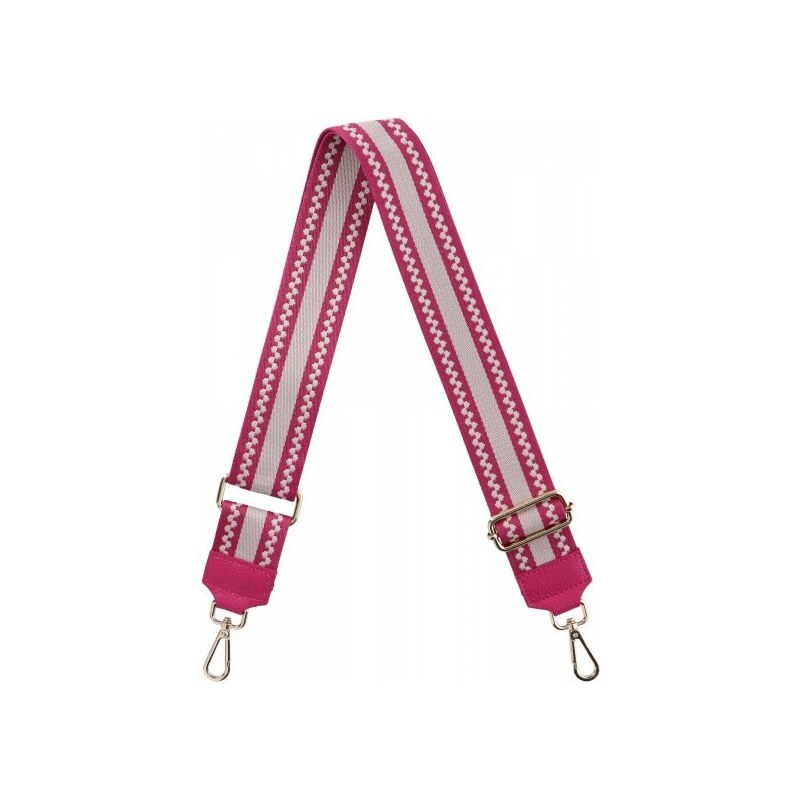 Hernan Modny Pasek Do Torebki Stripes Mix P0010 Fuksjowy/Beżowy 49078711