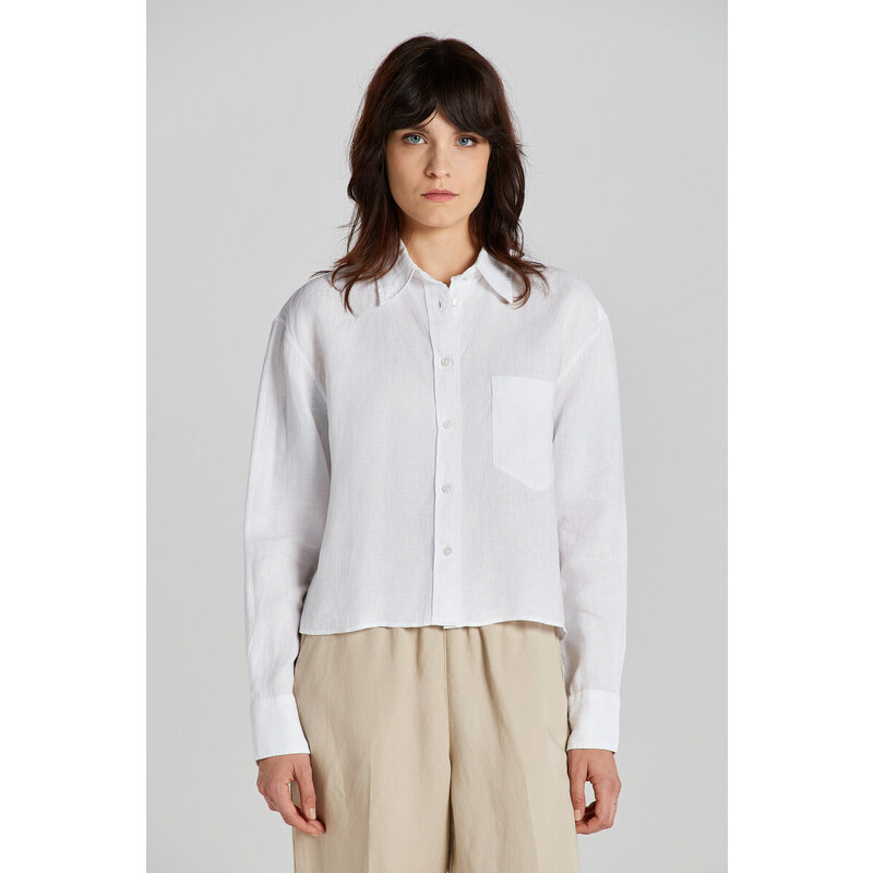 KOŠEĽA GANT REL CROPPED LINEN SHIRT WHITE 49096544