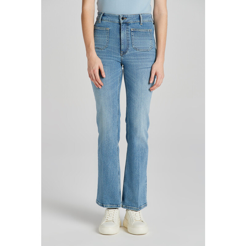 DŽÍNSY GANT SLIM FLARE JEANS SEMI LIGHT BLUE WORN IN 49096582