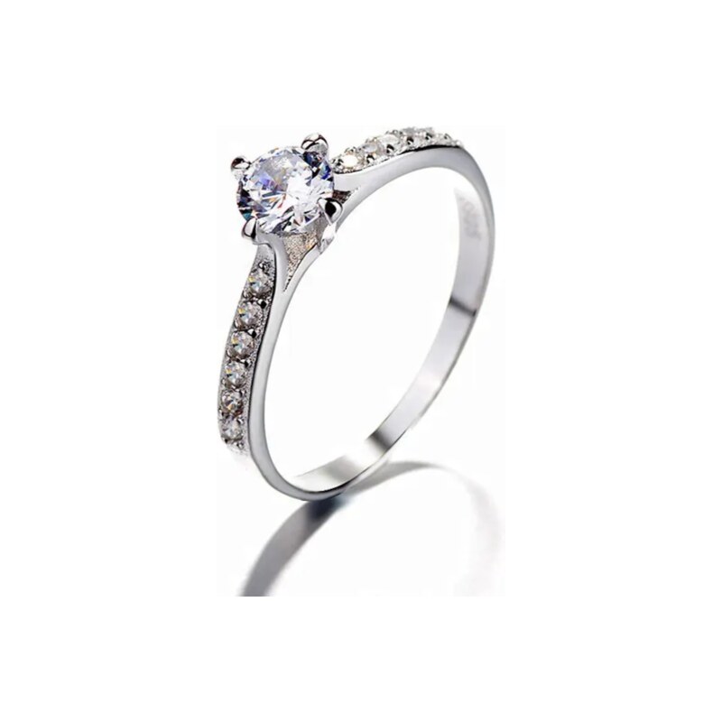 MAJYA Strieborný prsteň CAROLA s čírym kamienkom 10859/8 64581862