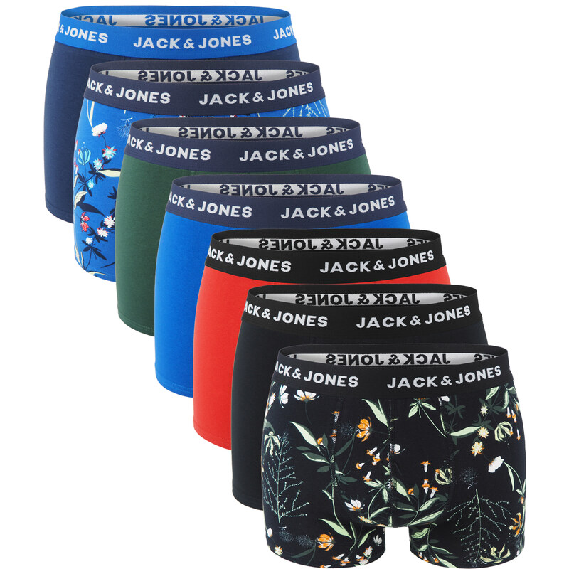 JACK & JONES - boxerky 7PACK Jacsmall flowers - limitovaná edícia