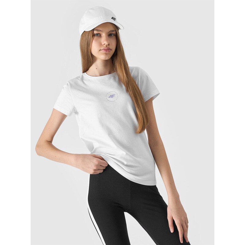 4F Dievčenské tričko z organickej bavlny - biele