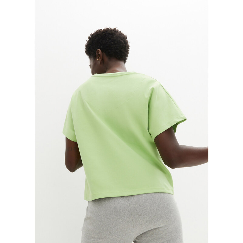 bonprix Tričko boxy, Essential, z ťažkého bavlneného materiálu, farba zelená